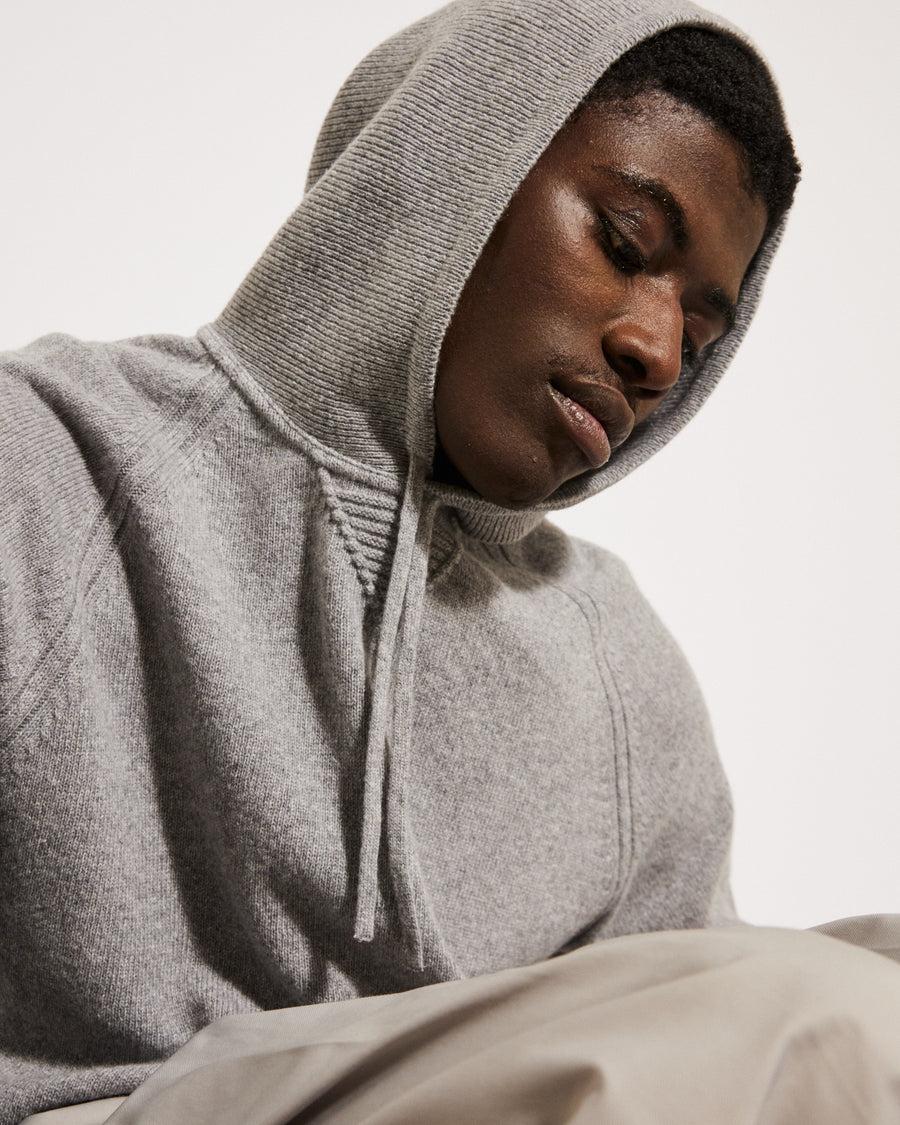 Scaglione HOODIE RAGLAN HYBRD CASHMERE GREY