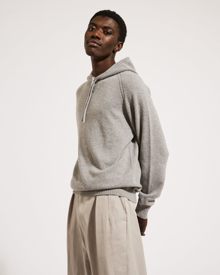 Scaglione HOODIE RAGLAN HYBRD CASHMERE GREY