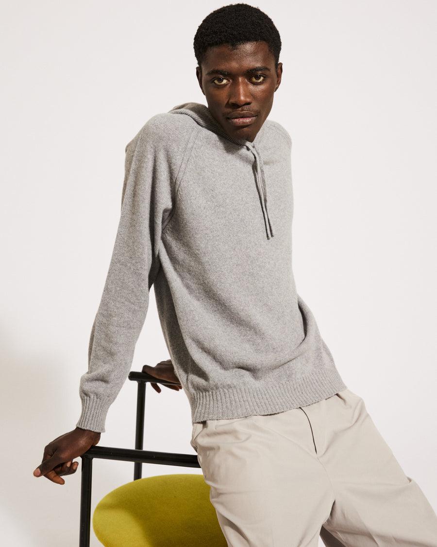 Scaglione HOODIE RAGLAN HYBRD CASHMERE GREY
