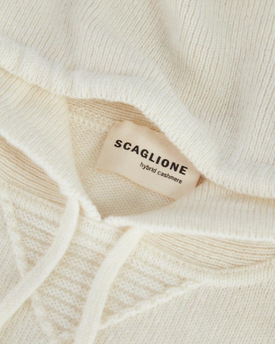 Scaglione HOODY RAGLAN HYBRD CASHMERE MILK