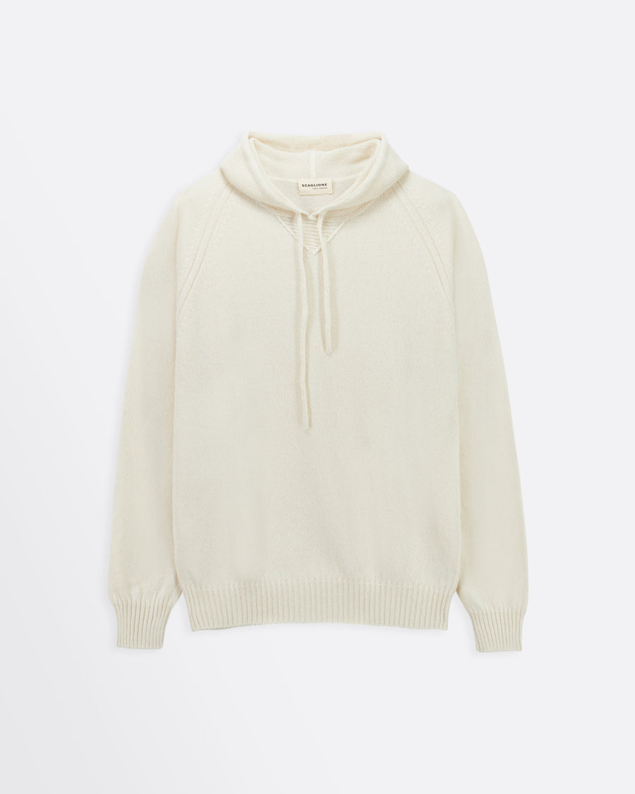 Scaglione HOODY RAGLAN HYBRD CASHMERE MILK