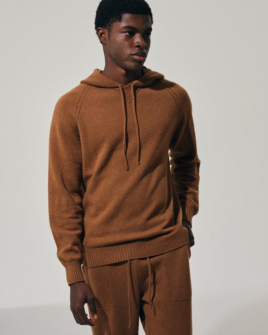 Scaglione HOODY RAGLAN HYBRD CASHMERE RHUM