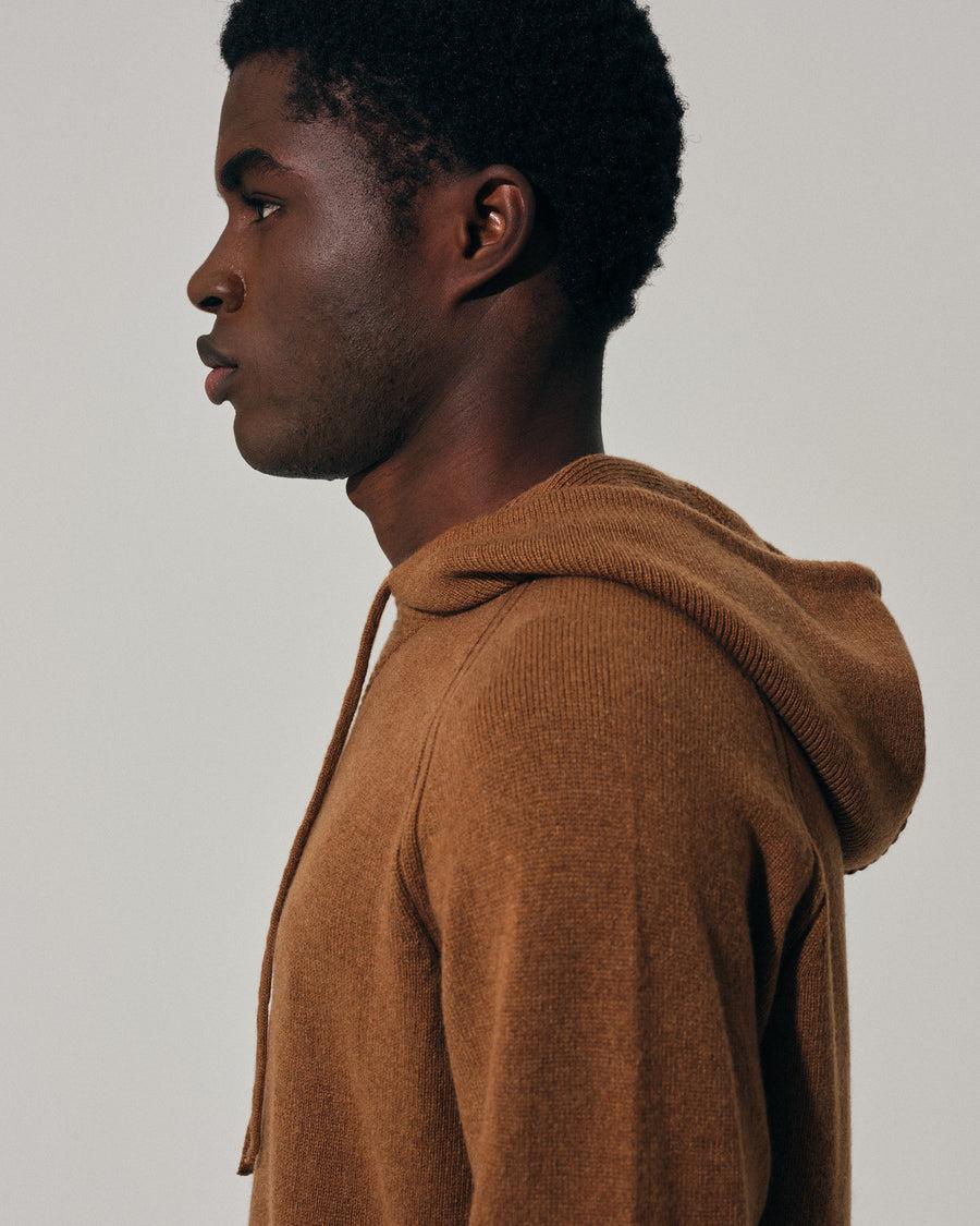 Scaglione HOODY RAGLAN HYBRD CASHMERE RHUM