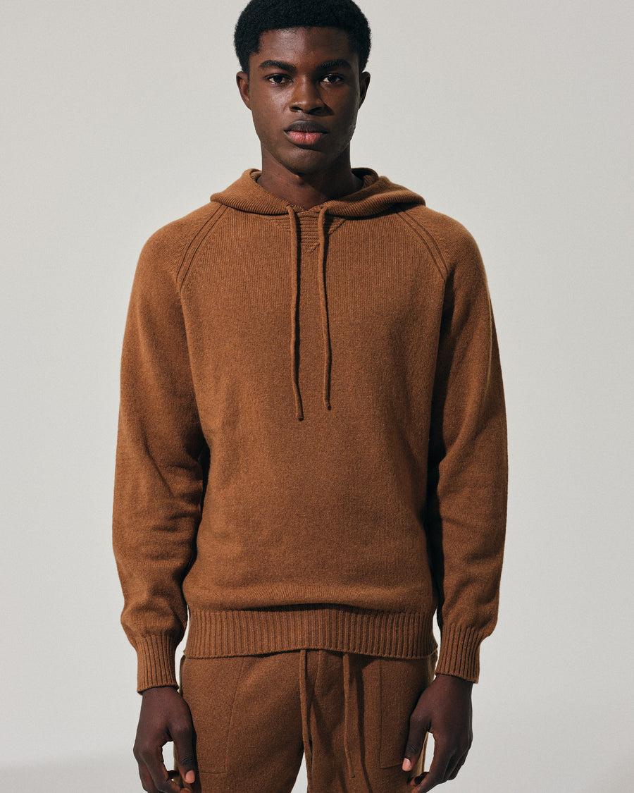 Scaglione HOODY RAGLAN HYBRD CASHMERE RHUM