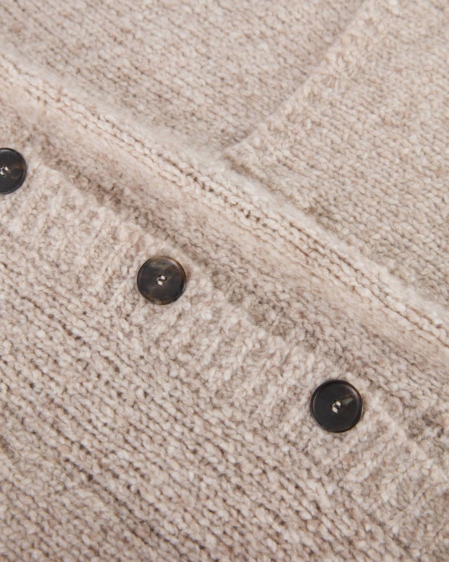 Scaglione MAXI CARDIGAN CASHMERE MULINE' SAND