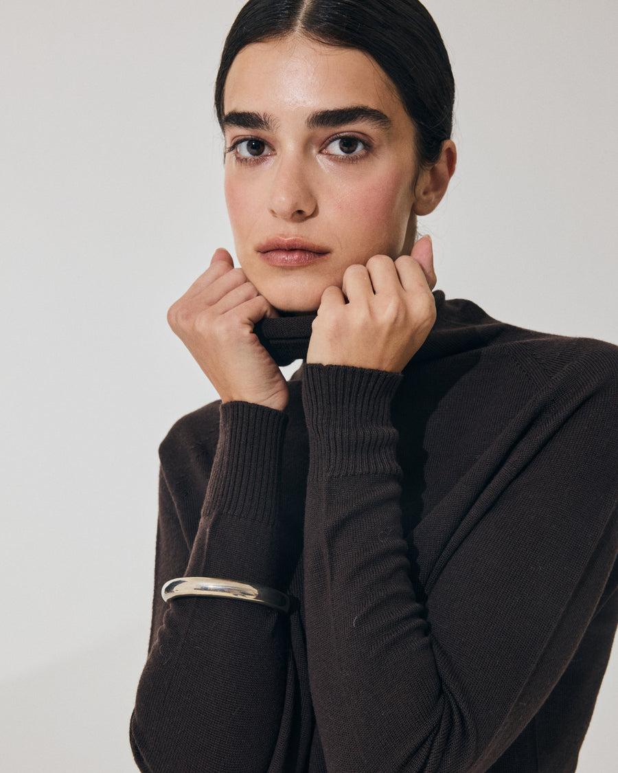 Scaglione MOCK N.RAGLAN SEAMLESS MERINO EBANO