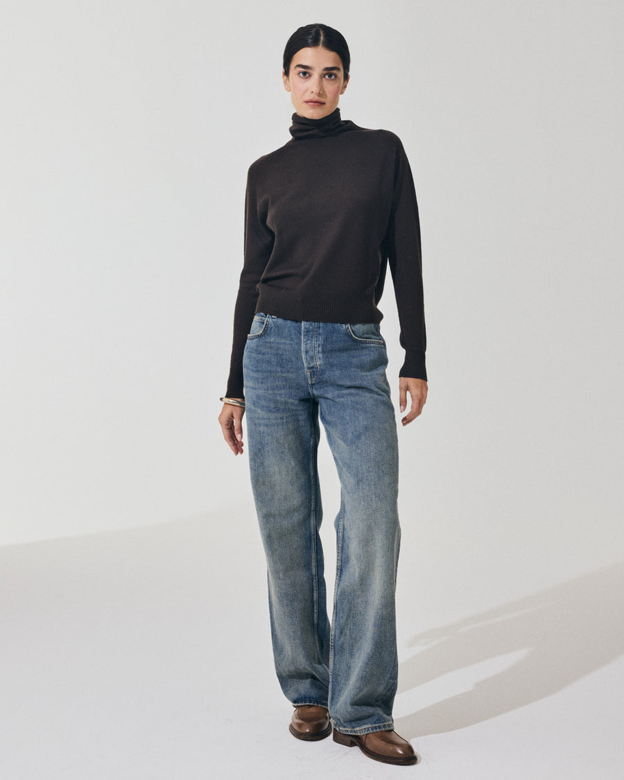 Scaglione MOCK N.RAGLAN SEAMLESS MERINO EBANO