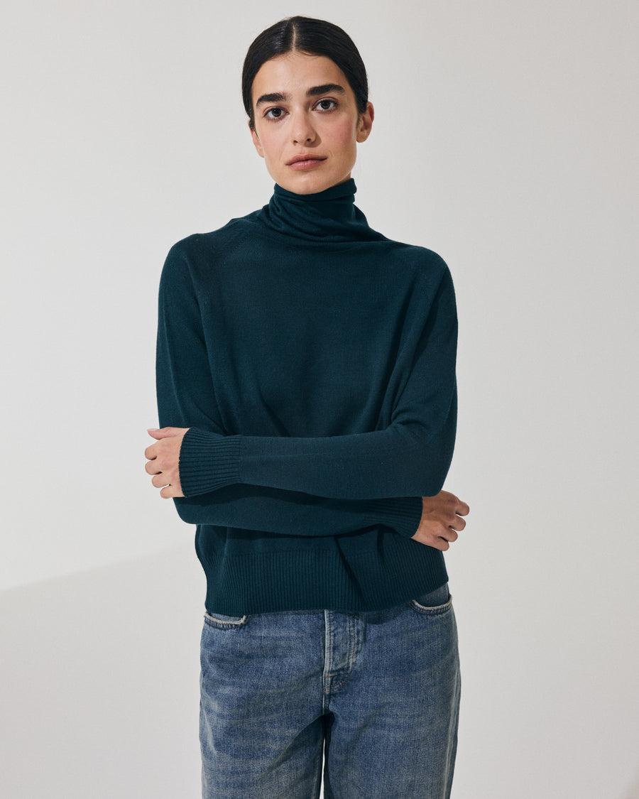 Scaglione MOCK N.RAGLAN SEAMLESS MERINO FOREST