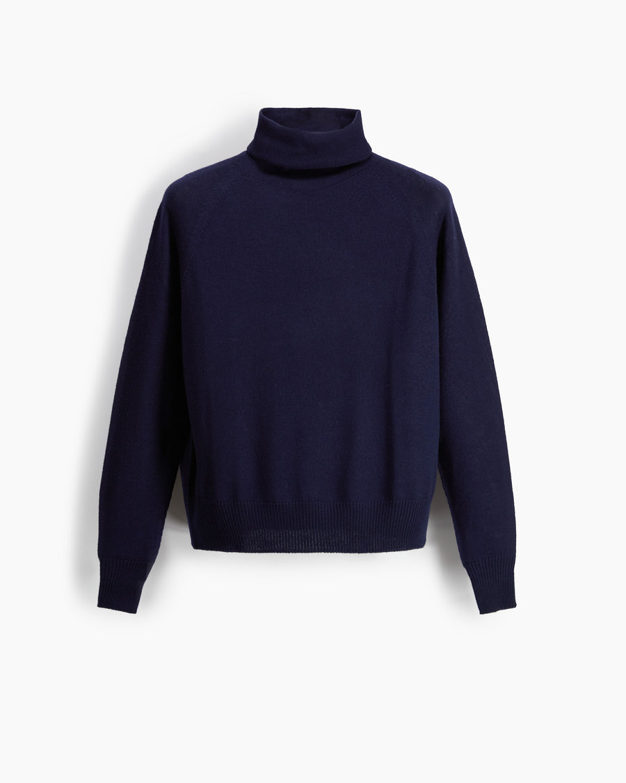Scaglione MOCK N.RAGLAN SEAMLESS MERINO NAVY