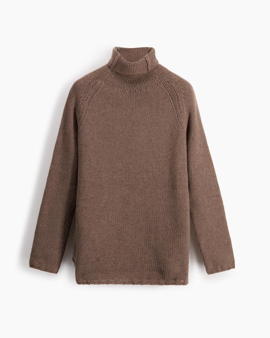 Scaglione MOCK NECK RAGLAN SUPERSOFT TAUPE