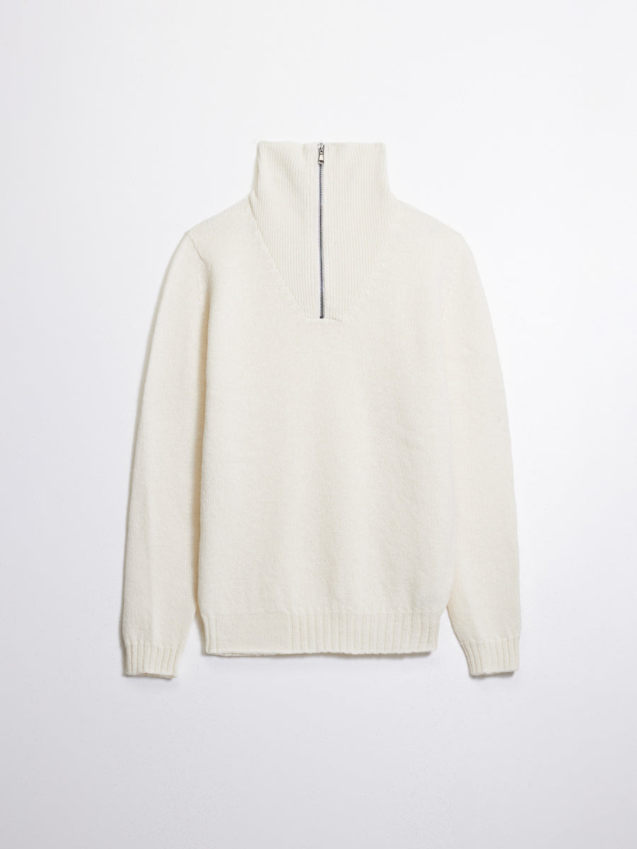 Scaglione MOCK NECK ZIP SOFTWOOL ICE