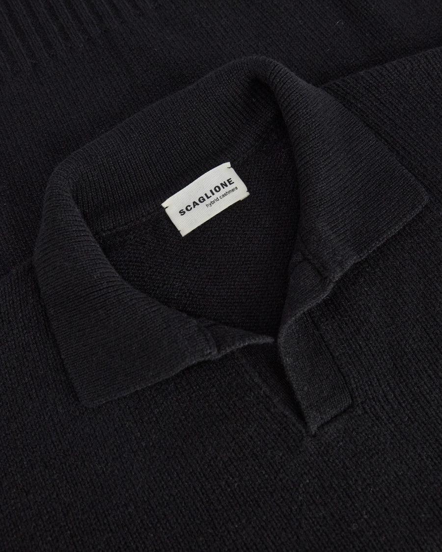 Scaglione OPEN POLO HYBRD CASHMERE BLACK