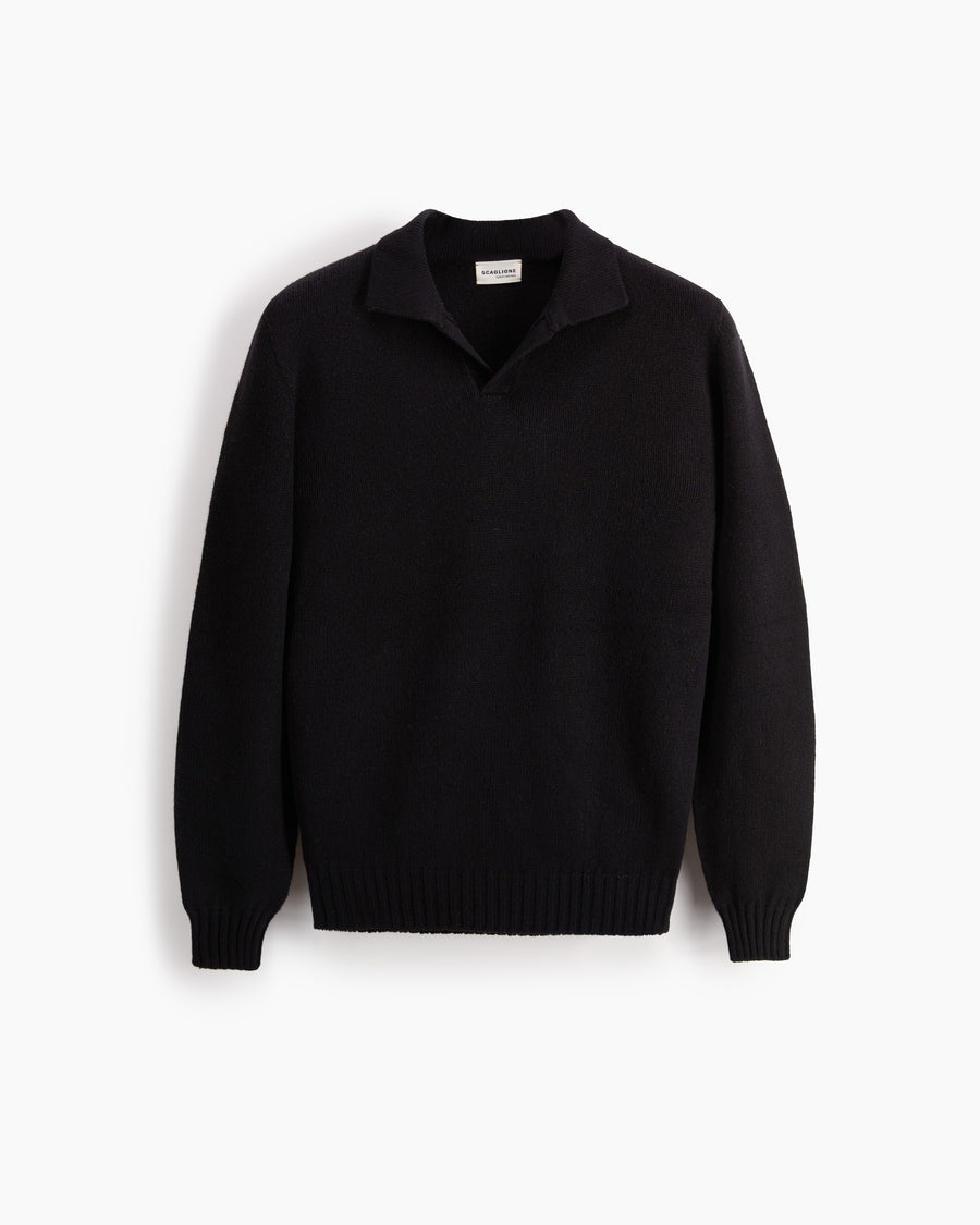 Scaglione OPEN POLO HYBRD CASHMERE BLACK
