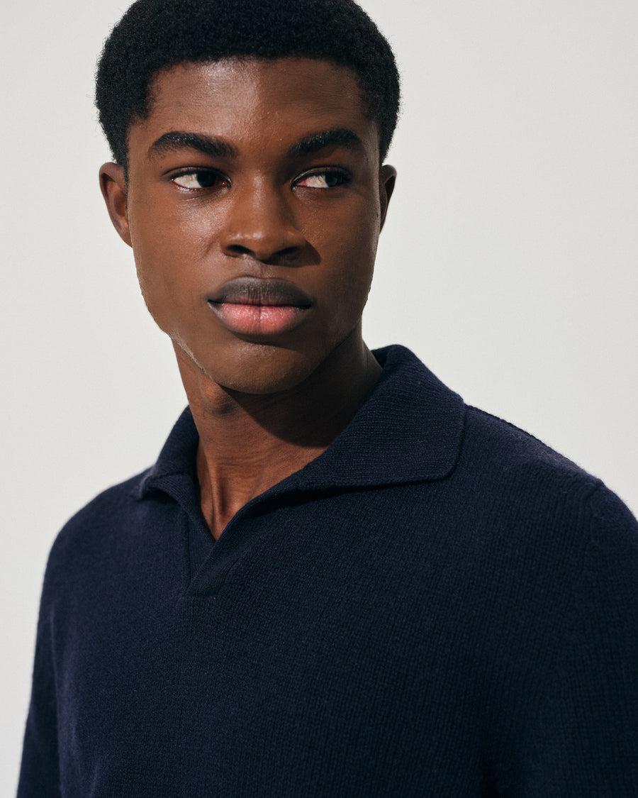 Scaglione OPEN POLO HYBRD CASHMERE NAVY