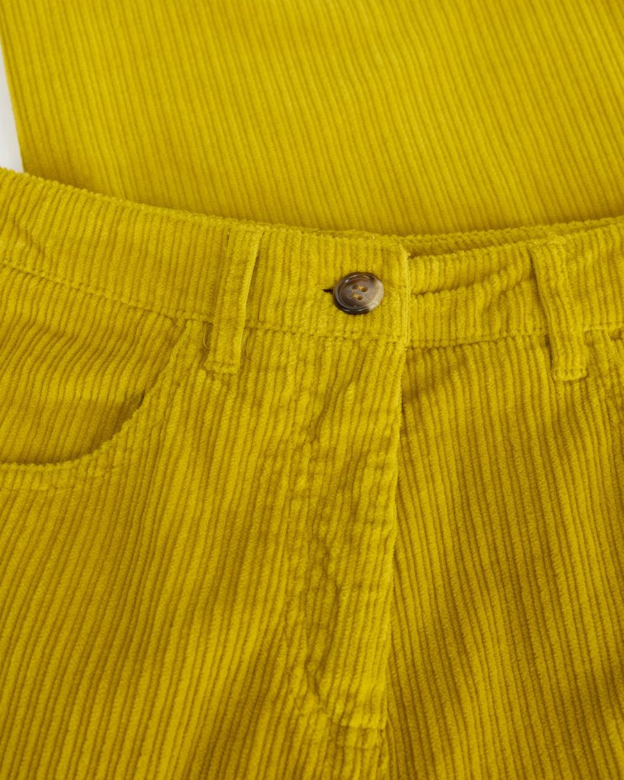 Scaglione PANT 5 TASCHE FLARE VELVET GIALLO