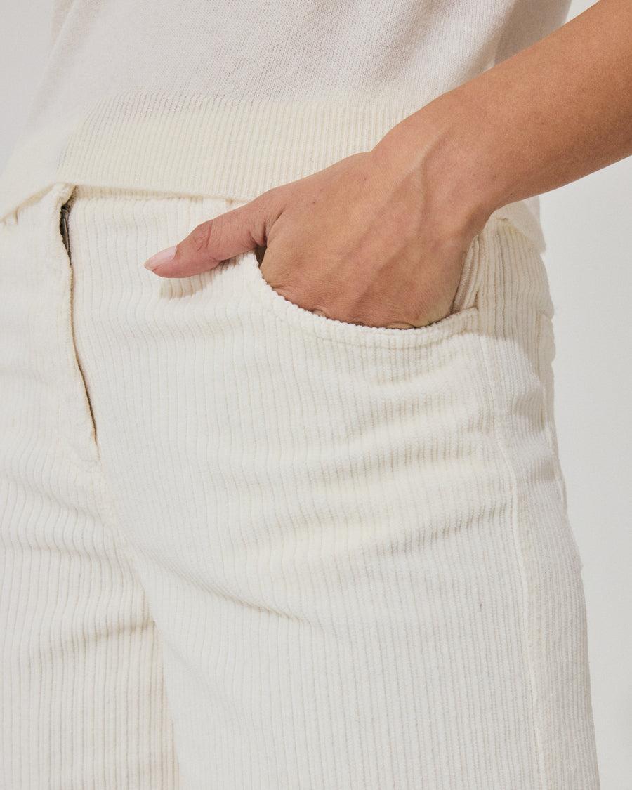 Scaglione PANT 5 TASCHE FLARE VELVET LATTE