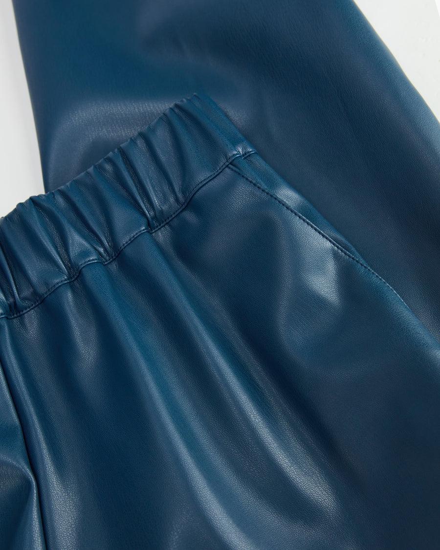 Scaglione PANT DRITTO ECOPELLE BLUETTE