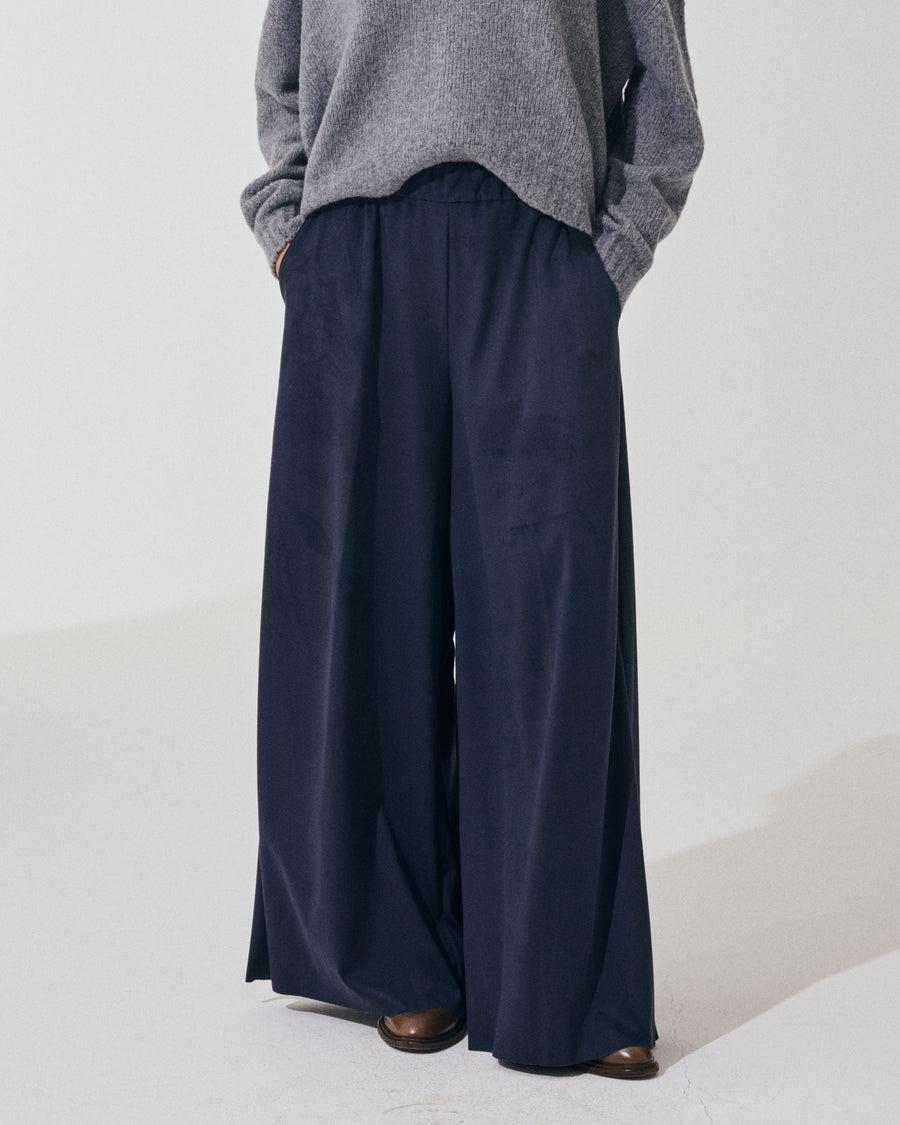 Scaglione PANT LARGO ECOSUEDE NAVY