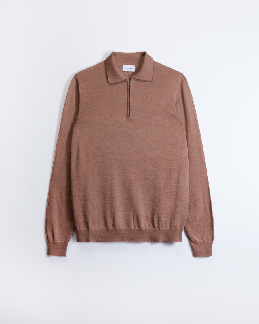 Scaglione POLO ZIP FINELUX CAMEL