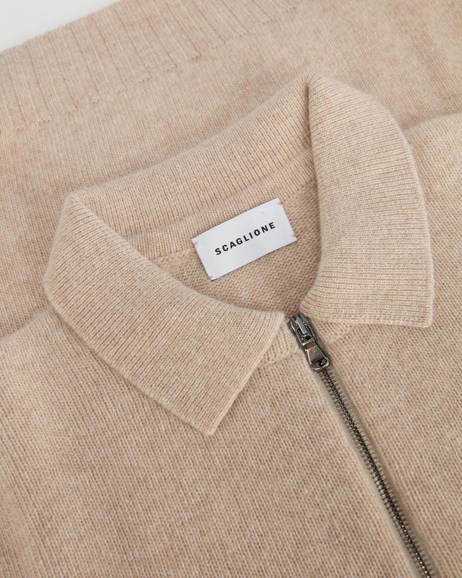 Scaglione POLO ZIP SEAMLESS MIXCASH SAND