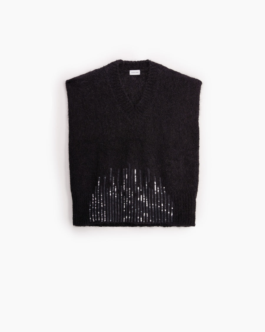 Scaglione PONCHO V PAILLETTES BLACK