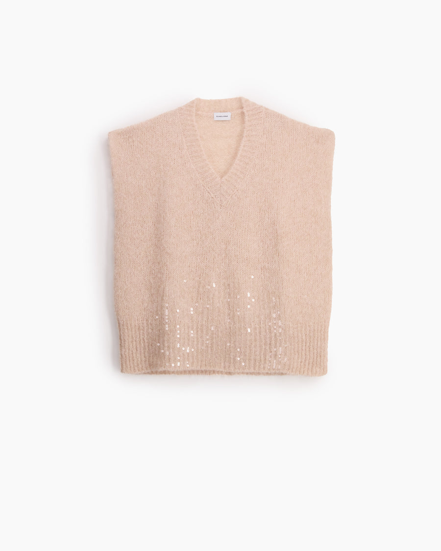 Scaglione PONCHO V PAILLETTES SAND