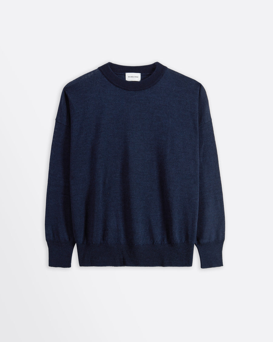 Scaglione R.NECK BOXY FINELUXSOLID NAVY