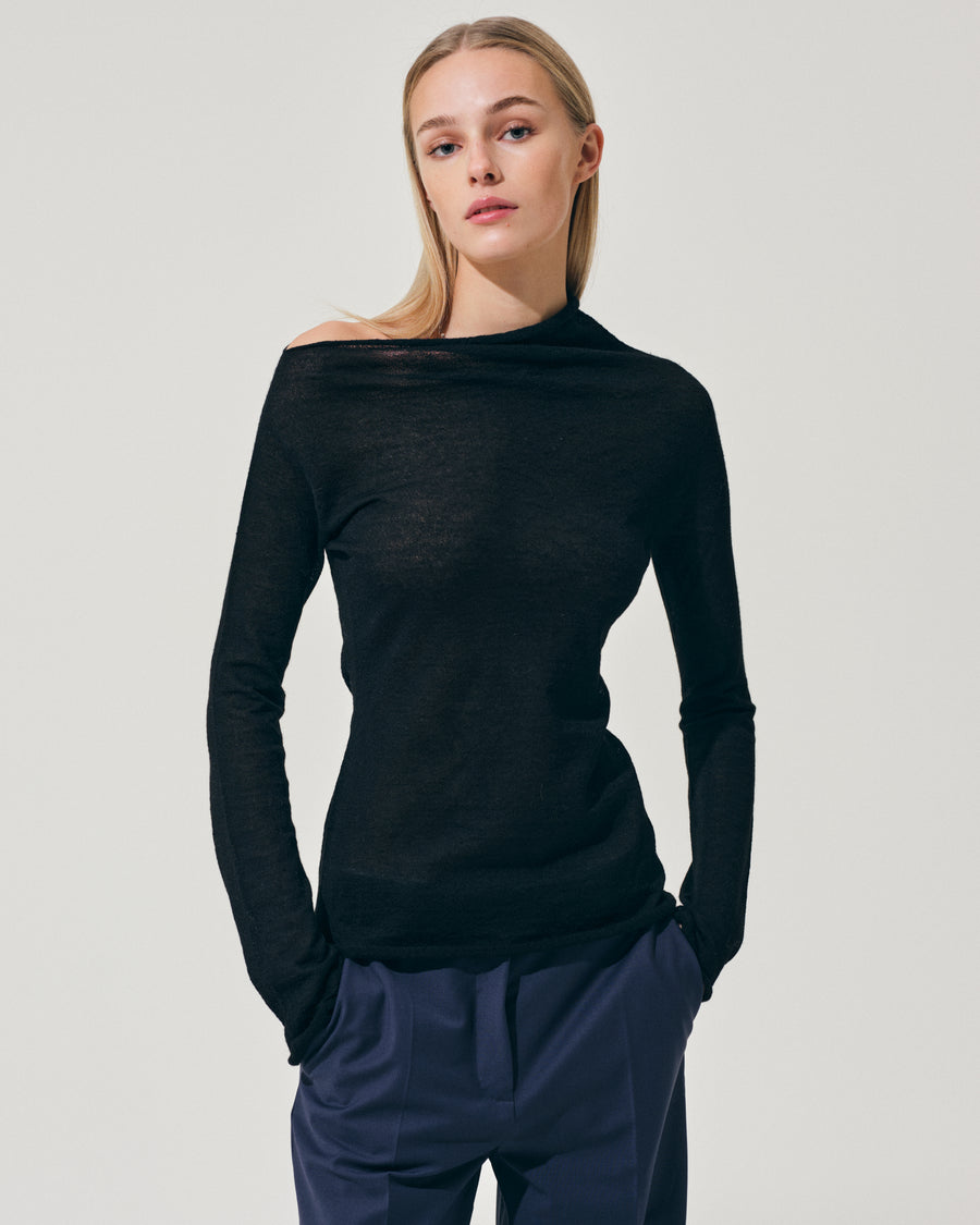 Scaglione ROUND NECK ASYMMETRIC BLACK