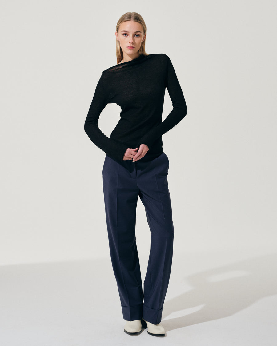 Scaglione ROUND NECK ASYMMETRIC BLACK