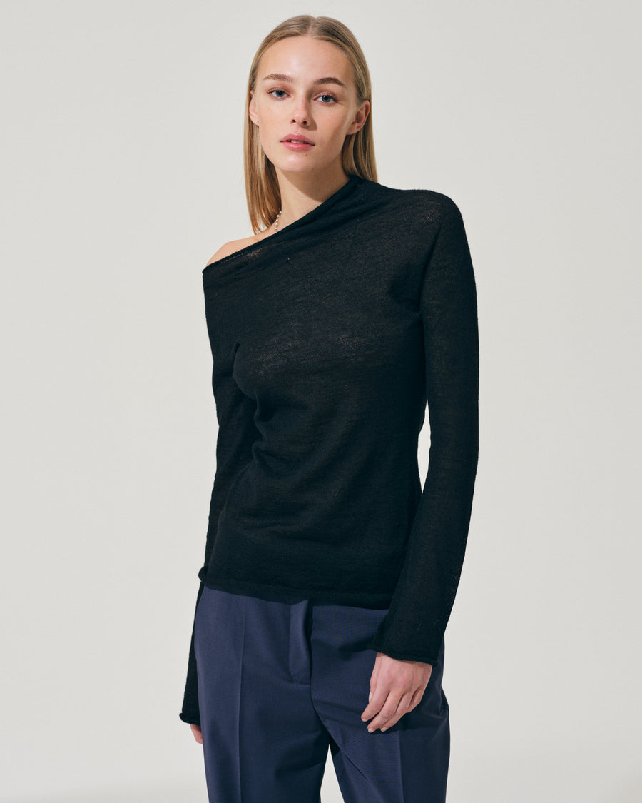 Scaglione ROUND NECK ASYMMETRIC BLACK