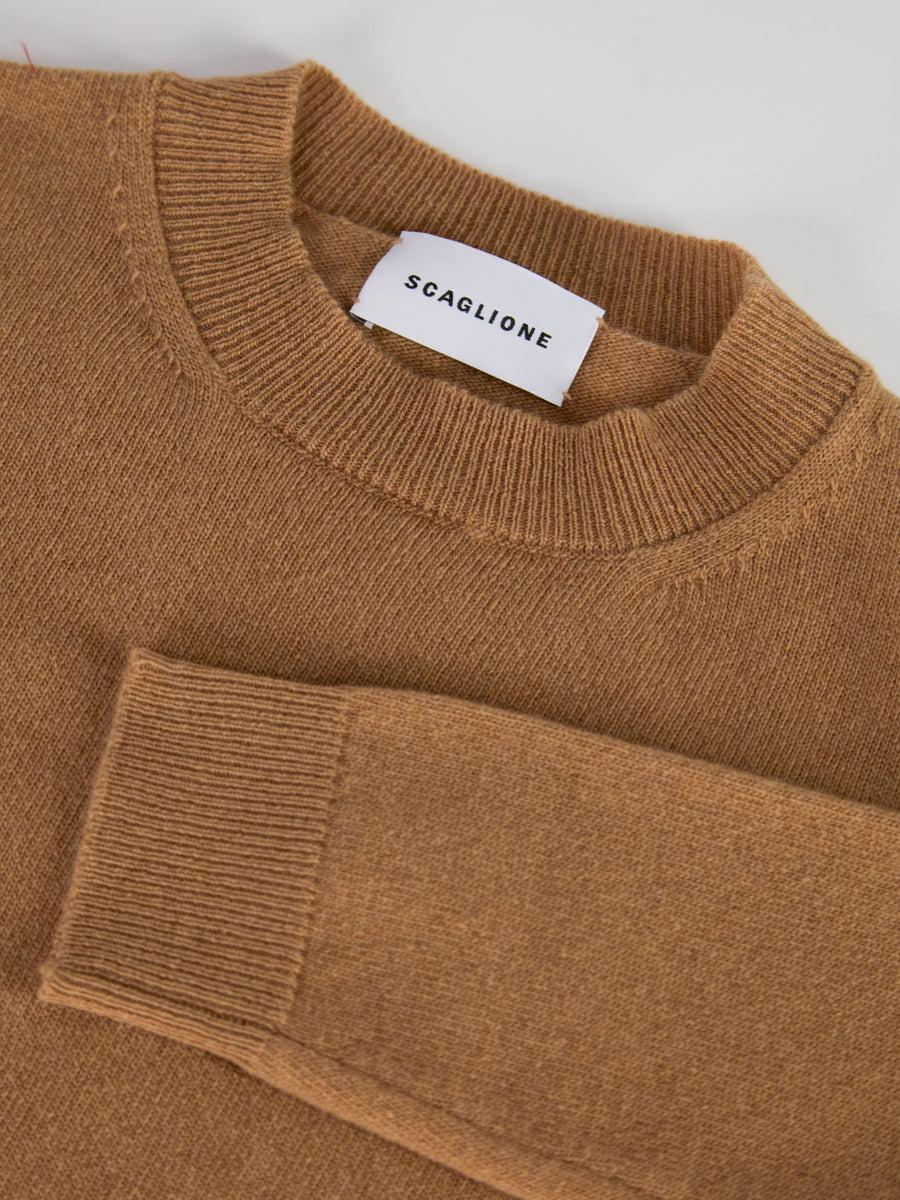 Scaglione ROUND NECK BASIC CASH BLEND CARAMEL