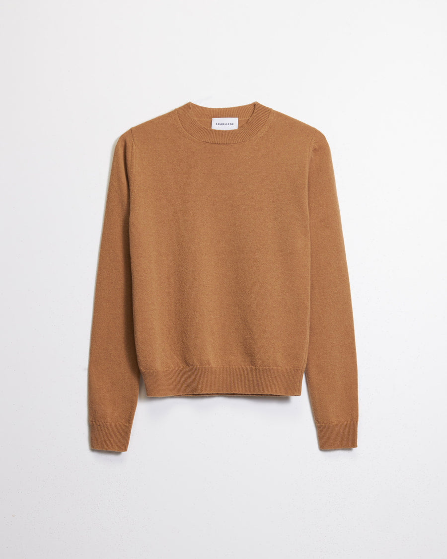 Scaglione ROUND NECK BASIC CASH BLEND CARAMEL