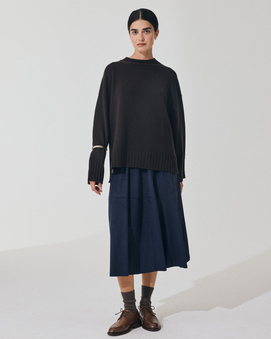 Scaglione ROUND NECK BOXY SOFT EBANO