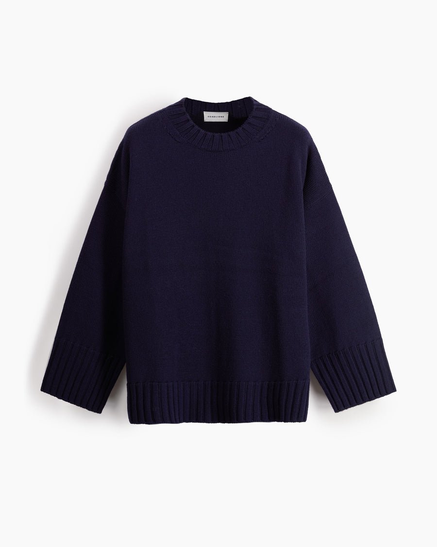 Scaglione ROUND NECK BOXY SOFT NAVY