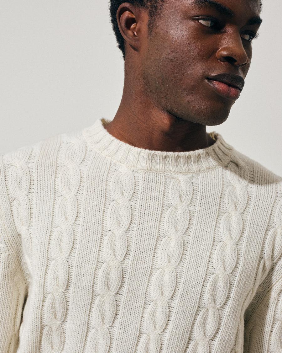 Scaglione ROUND NECK CABLES MIX CASH MILK