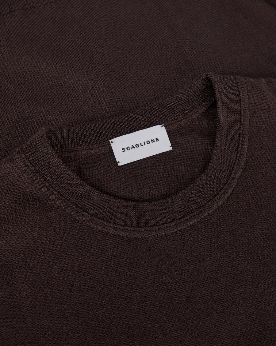 Scaglione ROUND NECK COMPACT MERINO EBANO