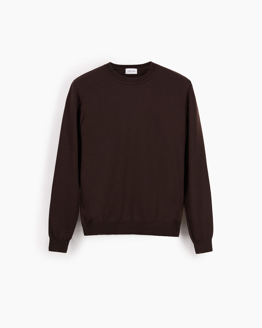 Scaglione ROUND NECK COMPACT MERINO EBANO
