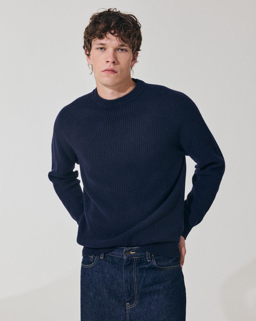 Scaglione ROUND NECK FISHERMAN MIX CASH NAVY
