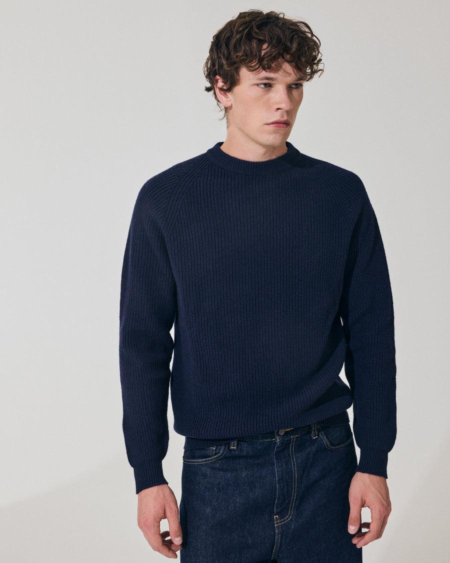 Scaglione ROUND NECK FISHERMAN MIX CASH NAVY