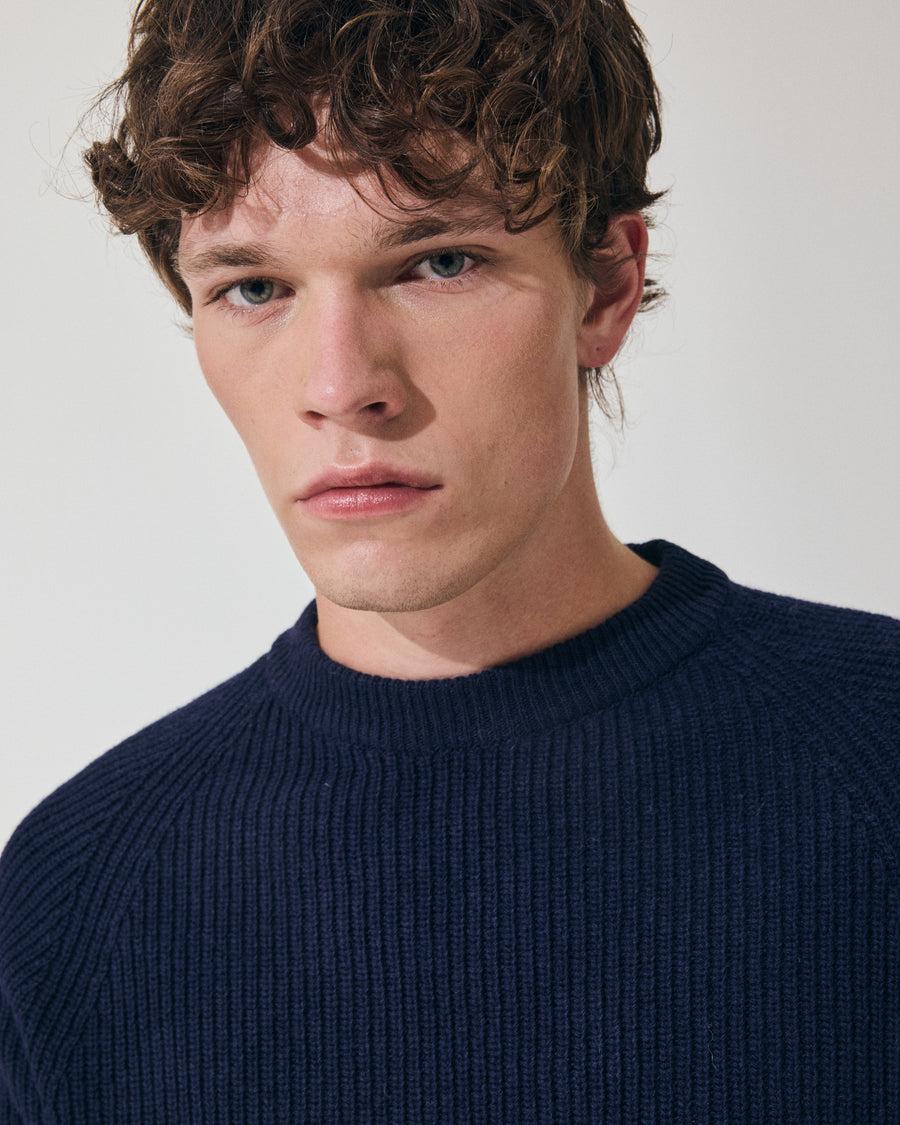 Scaglione ROUND NECK FISHERMAN MIX CASH NAVY