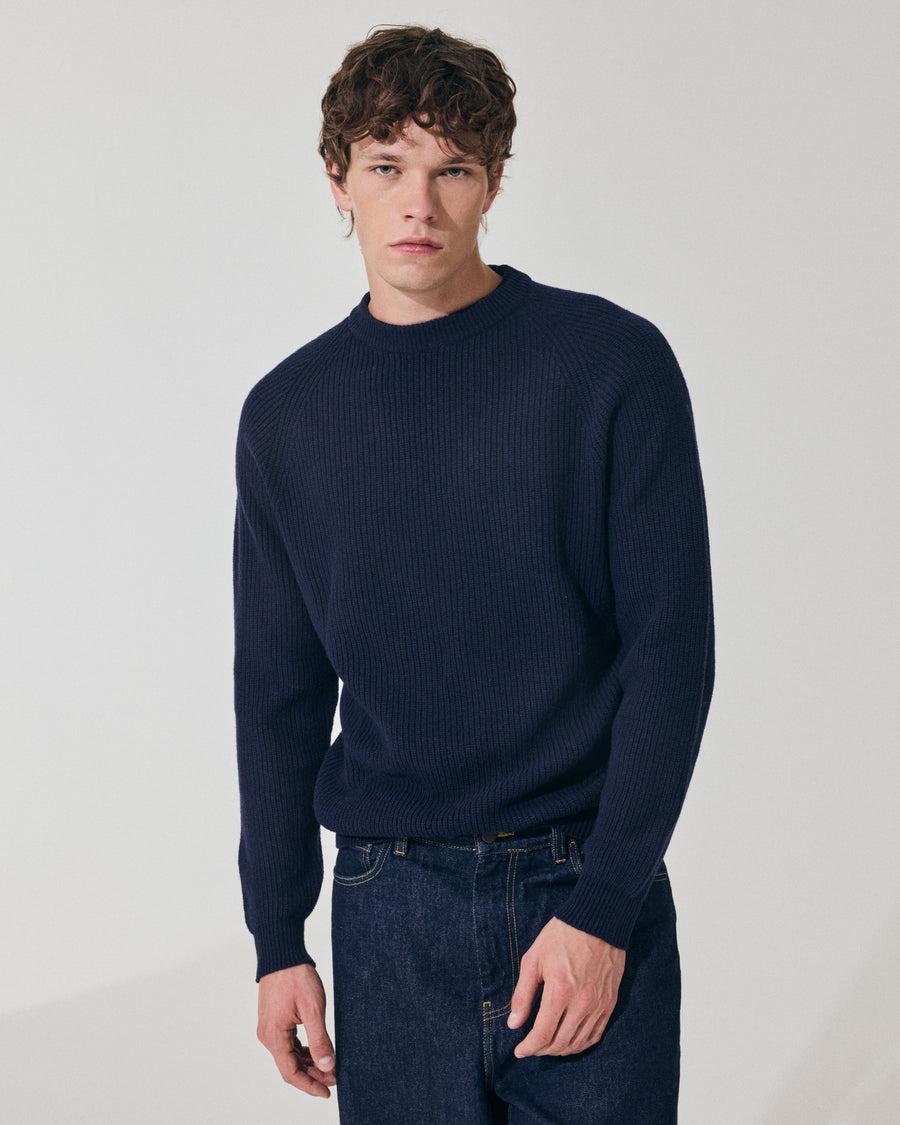 Scaglione ROUND NECK FISHERMAN MIX CASH NAVY