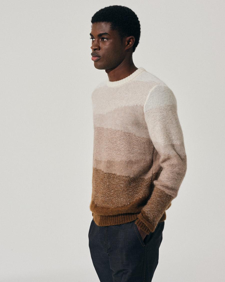 Scaglione ROUND NECK JQD FAKE STRIPES CARAMEL