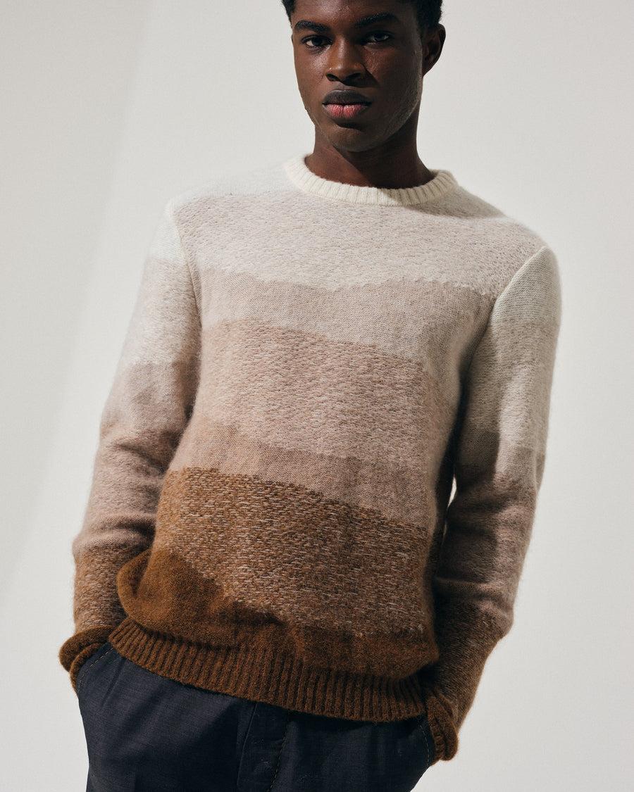 Scaglione ROUND NECK JQD FAKE STRIPES CARAMEL