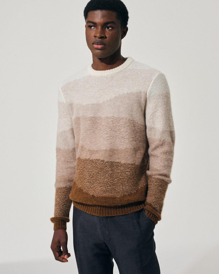 Scaglione ROUND NECK JQD FAKE STRIPES CARAMEL