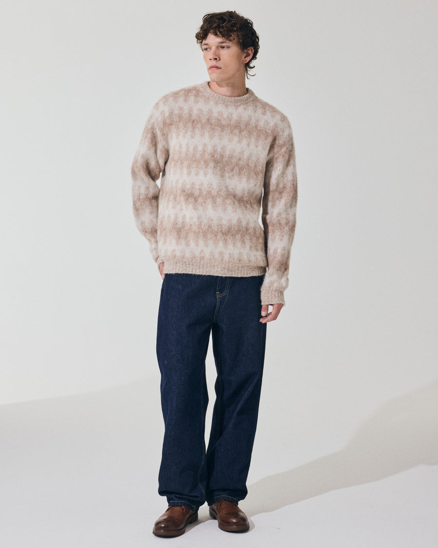 Scaglione ROUND NECK JQD WAVES BRUSHED BEIGE