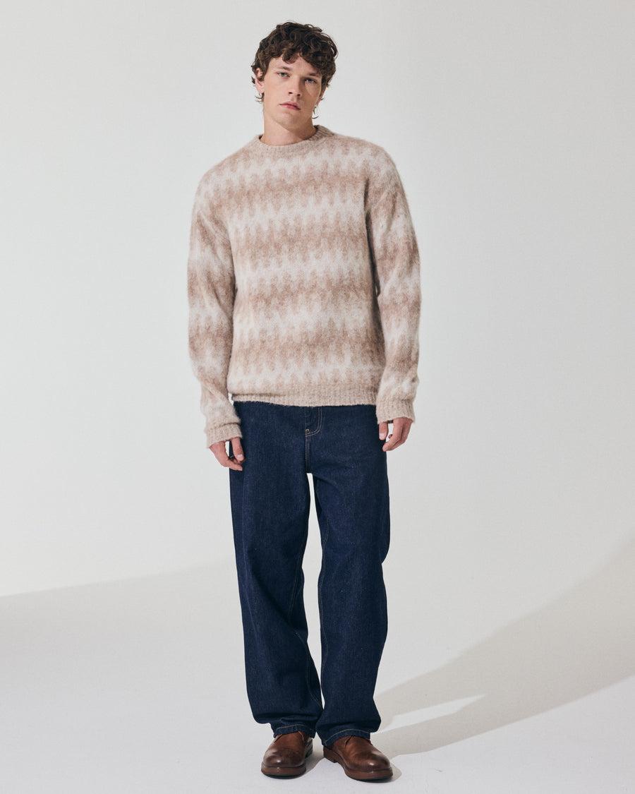 Scaglione ROUND NECK JQD WAVES BRUSHED BEIGE