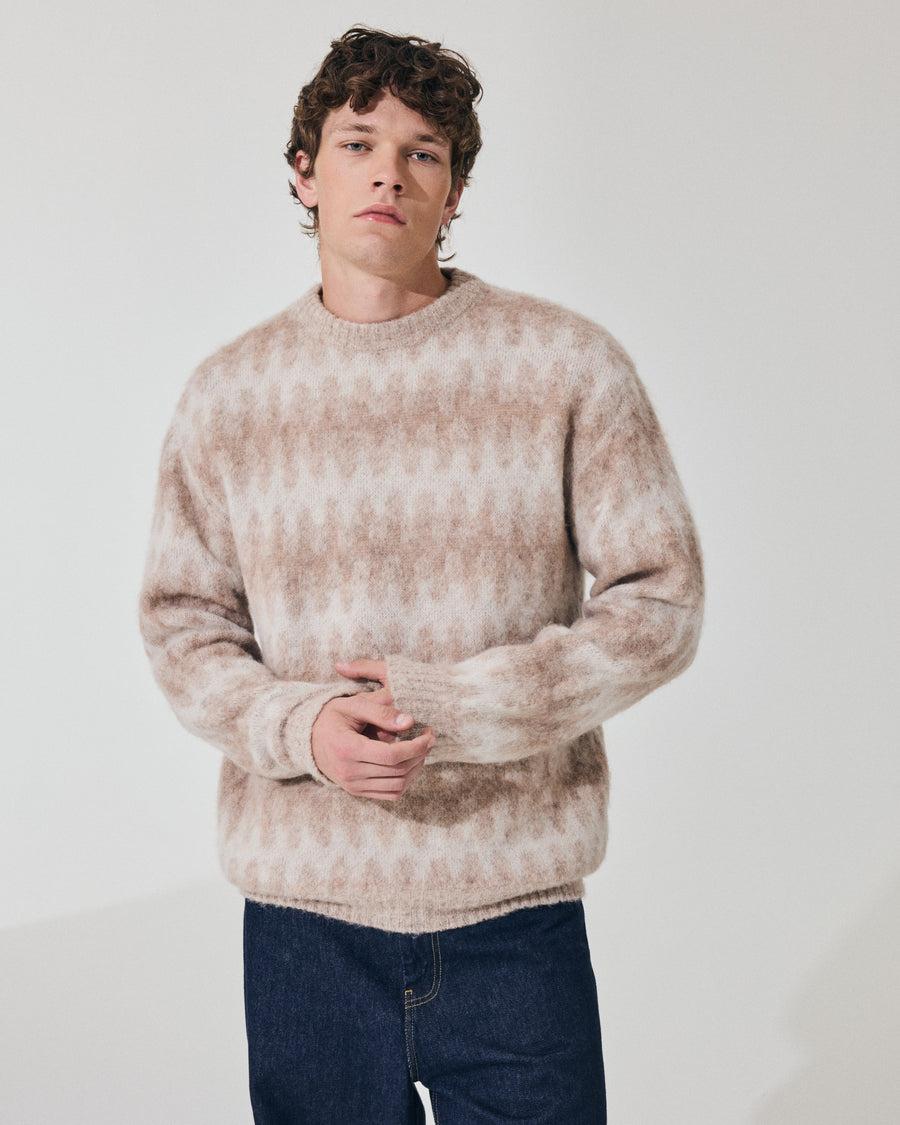 Scaglione ROUND NECK JQD WAVES BRUSHED BEIGE