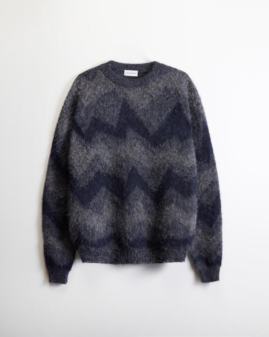 Scaglione ROUND NECK JQD ZIGZAG BRUSHED GREY