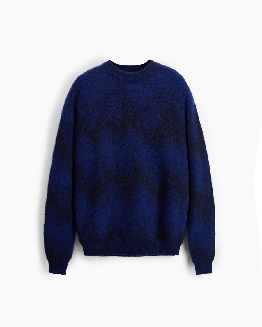 Scaglione ROUND NECK JQD ZIGZAG BRUSHED ROYAL