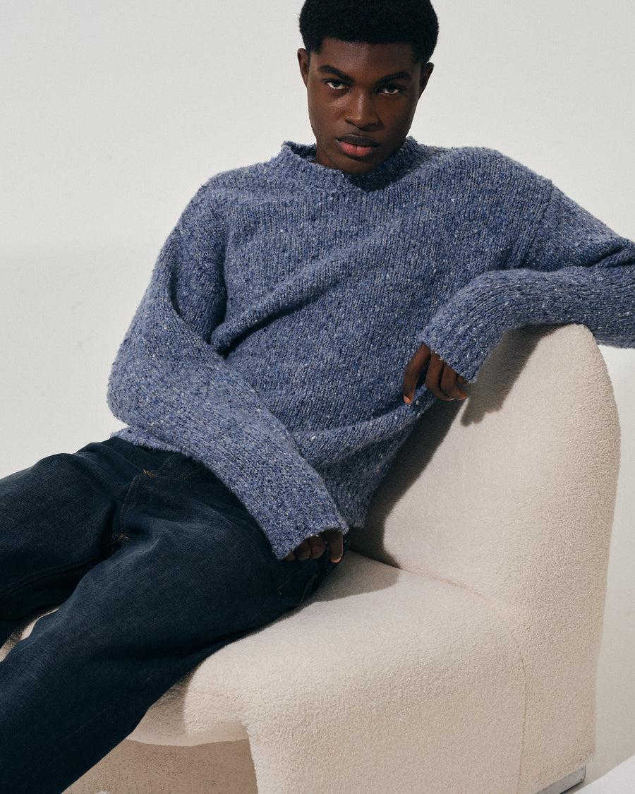 Scaglione ROUND NECK MAXI CASHMOULINE' DENIM